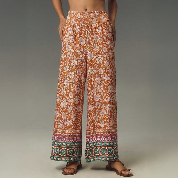 Anthropologie Pants - Anthropologie Petite Smocked Wide-leg Pants